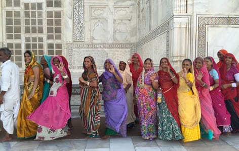 Women in Saris at the Taj