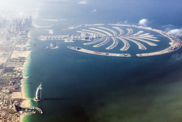 Aerial view of the Palm - Essential Dos and Don'ts in Dubai - On The Go Tours