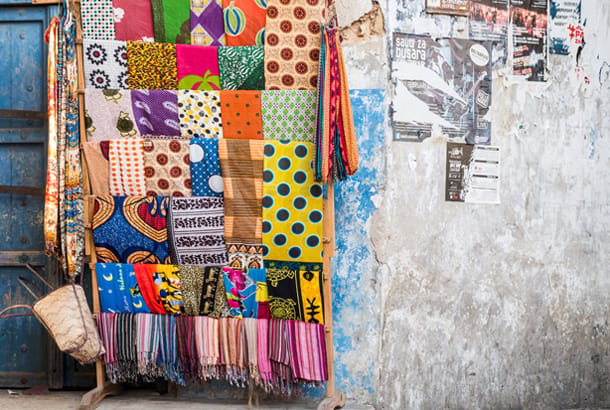African fabrics on sale in Zanzibar - Top Travel Tips - On The Go Tours