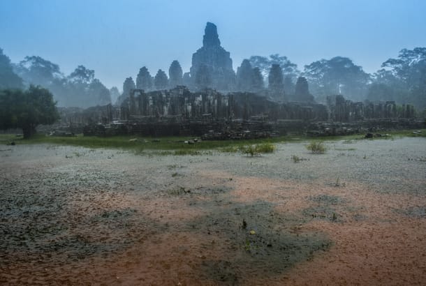 Angkor temples in rainy season