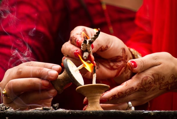 Blessings during Teej festival - Nepal - Best Time to Visit