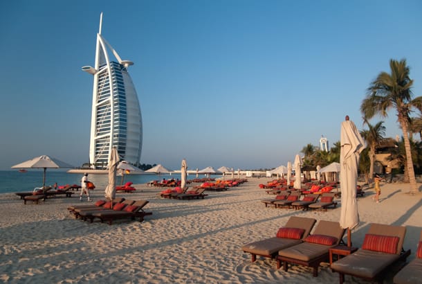 Burj al Arab and beach - Best Time to Visit in Dubai - On The Go Tours