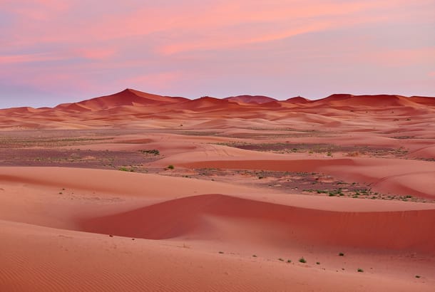 Erg Chebbi dunes at sunset