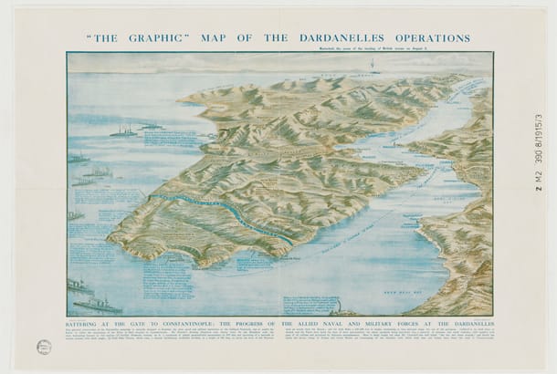 Graphic map of Dardanelles Operation - ANZAC Day