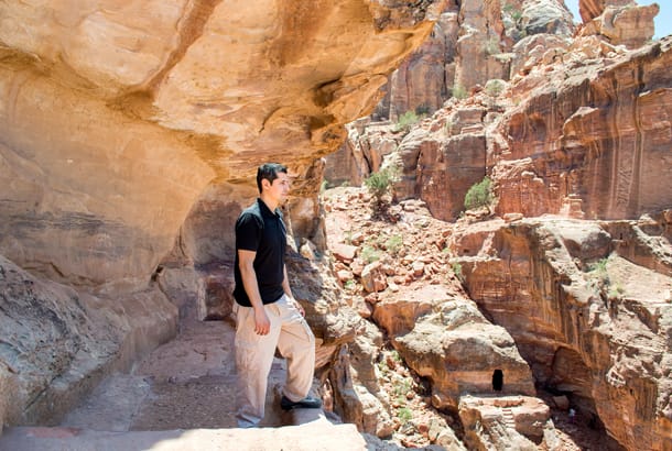 Hiker enjoying the views in Petra - On The Go Tours