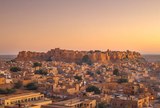 Jaisalmer - Sunset view of Fort and city