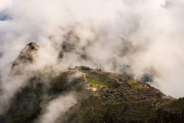 Machu Picchu shrouded in cloud