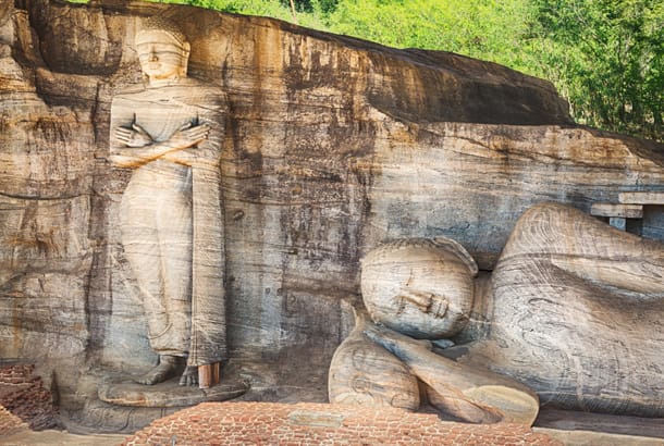 The Gal Vihara in the world heritage city Polonnaruwa