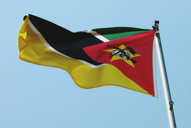 The national flag of Mozambique