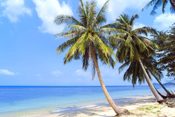 Tropical beach Bang Por, Koh Samui's north coast
