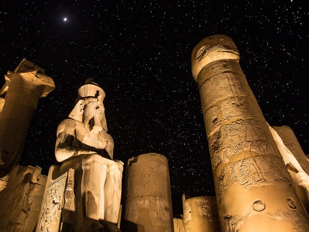 Ancient ruins standing majestically against the sky in Aswan