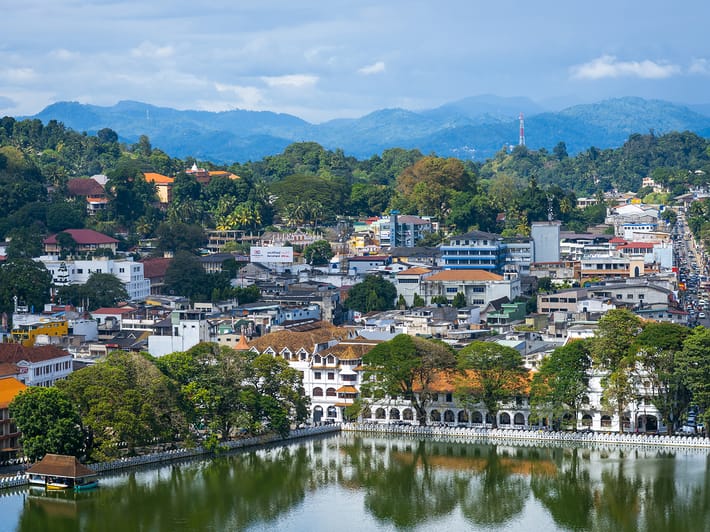 View of Kandy with lake and mountains - Sri Lanka Tours - On The Go Tours