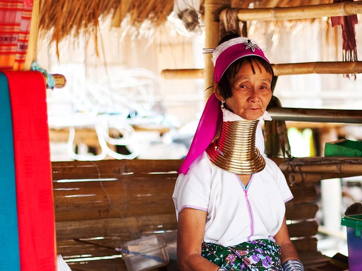 Women of the long necked Karen hill tribe, Thailand