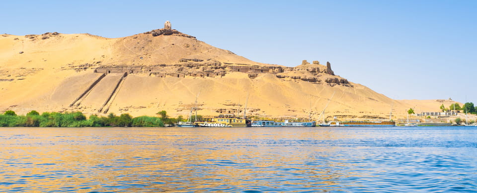 View of the site of the Tombs of the Nobles from across the water