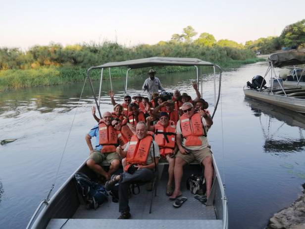 Mokoro boat gliding along the Okavango River