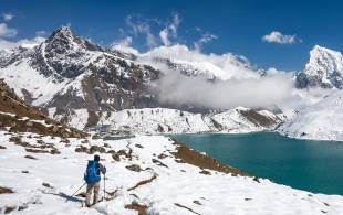 A man trekking in the Everest Region
