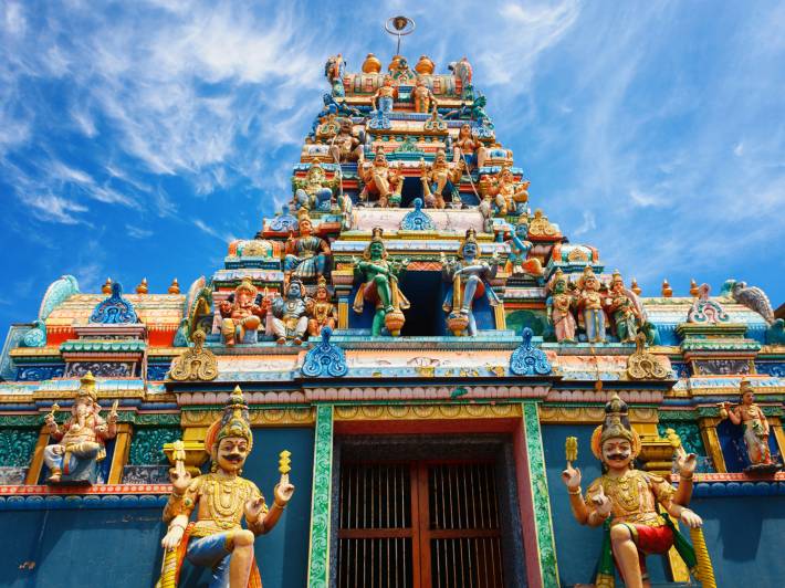 A traditional Hindu temple in Galle road 8000, Colombo, Sri Lanka