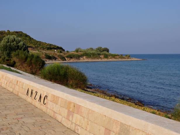 Pillars on a cliff in Canakkale