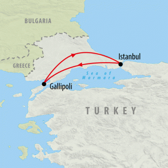 ANZAC Day & Istanbul - 5 Days map