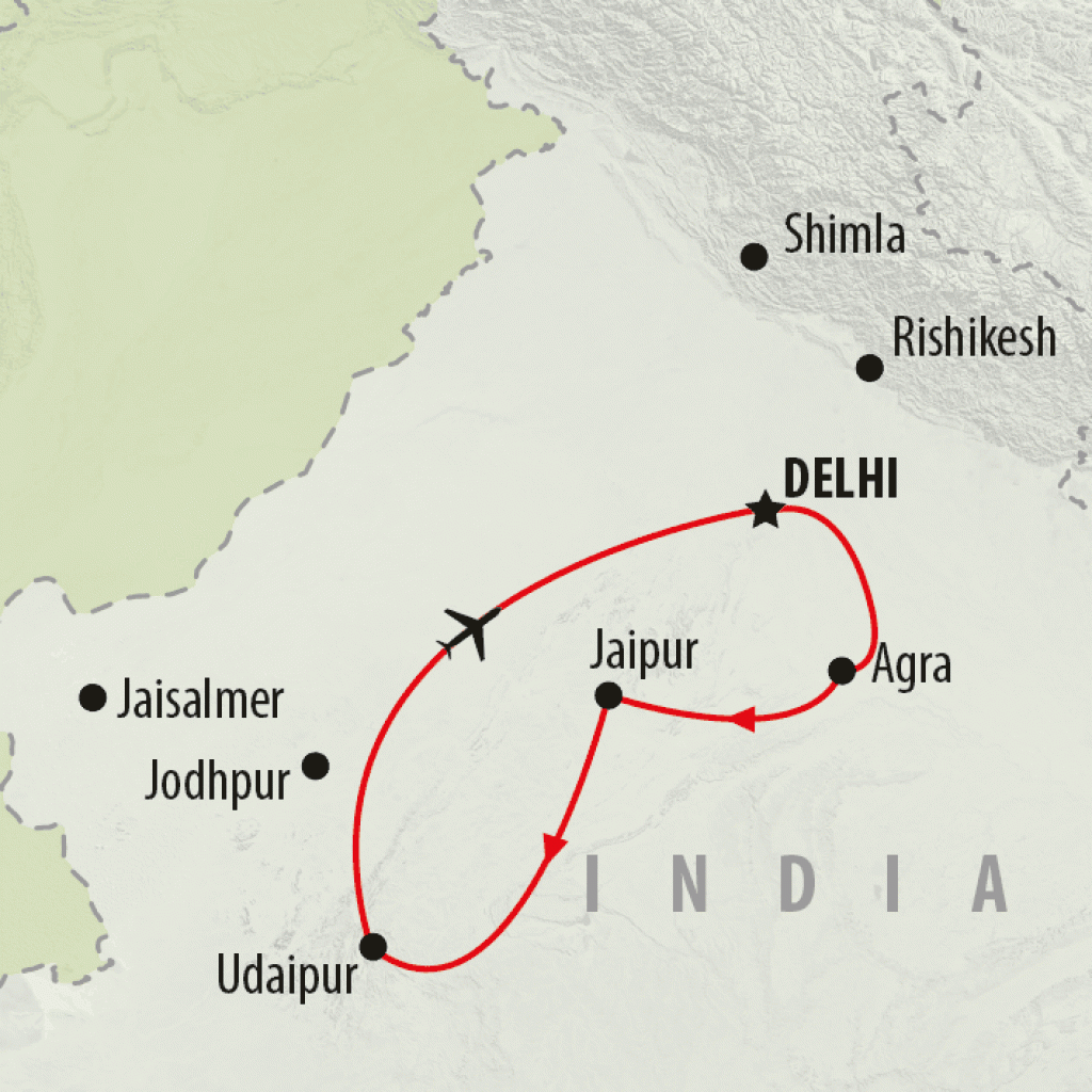 A Taj Showcase - 9 days map
