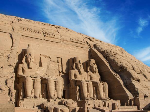 Ancient ruins standing majestically against the sky in Aswan