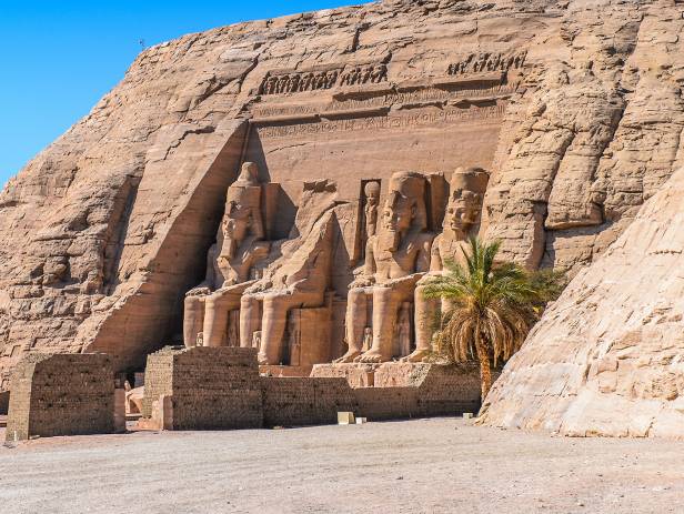 Ancient ruins standing majestically against the sky in Aswan