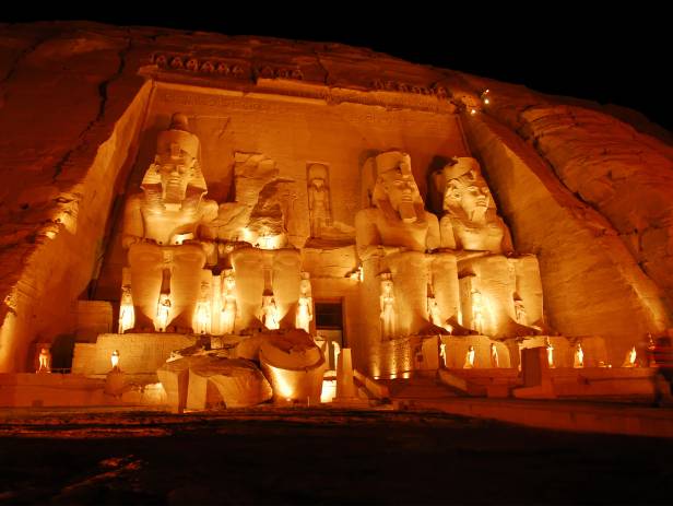 Ancient ruins standing majestically against the sky in Aswan