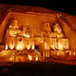 Abu Simbel lit up at night