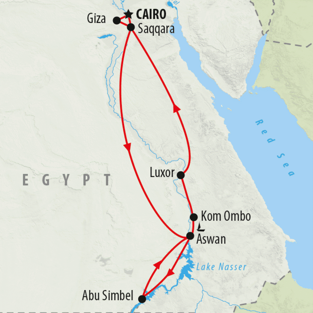 Abu Simbel Sun Festival Oct 2023 - 11 days map