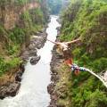 Aerial view of the dazzling blue water of Victoria Falls