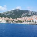 The island of Hvar stretching out into the sparkling blue sea