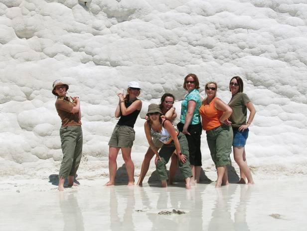 The salt encrusted pools at Pamukkale