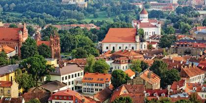 Aerial View of Vilnius's Old Town