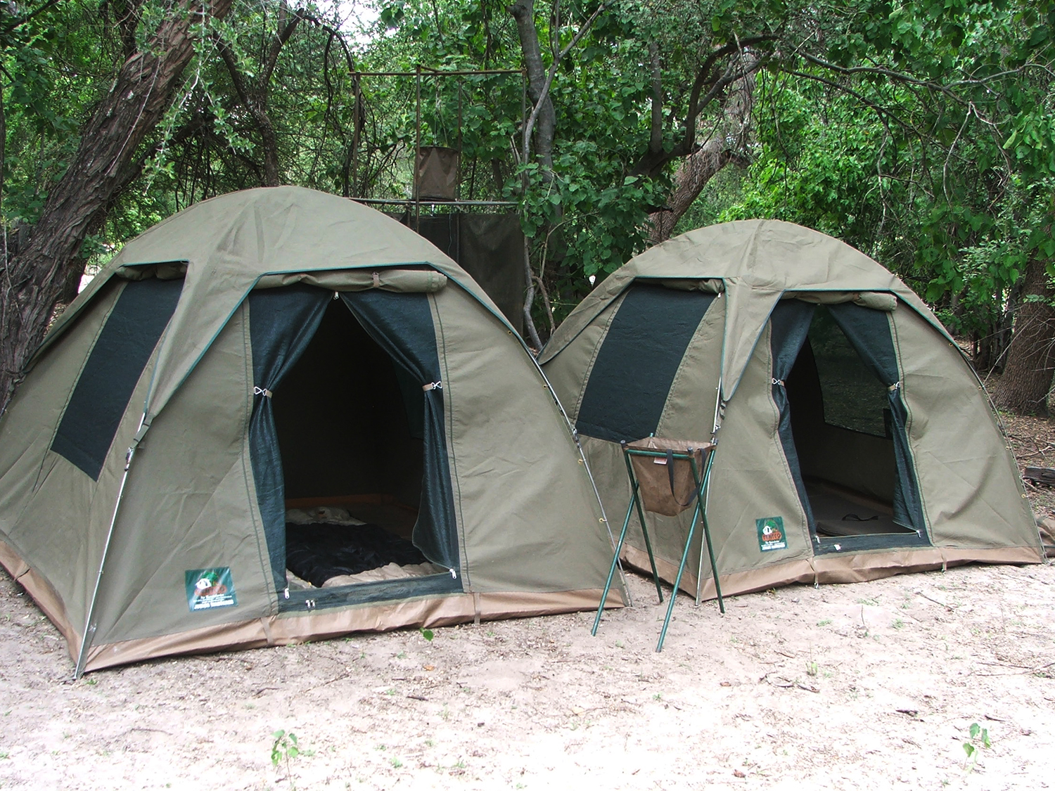 A pair of tents on our tours in Africa