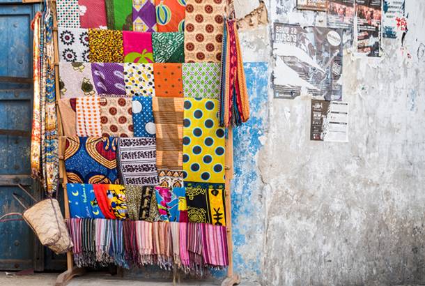 African fabrics on sale in Zanzibar - Top Travel Tips - On The Go Tours