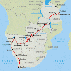 An African Adventure Southbound - 37 days Map