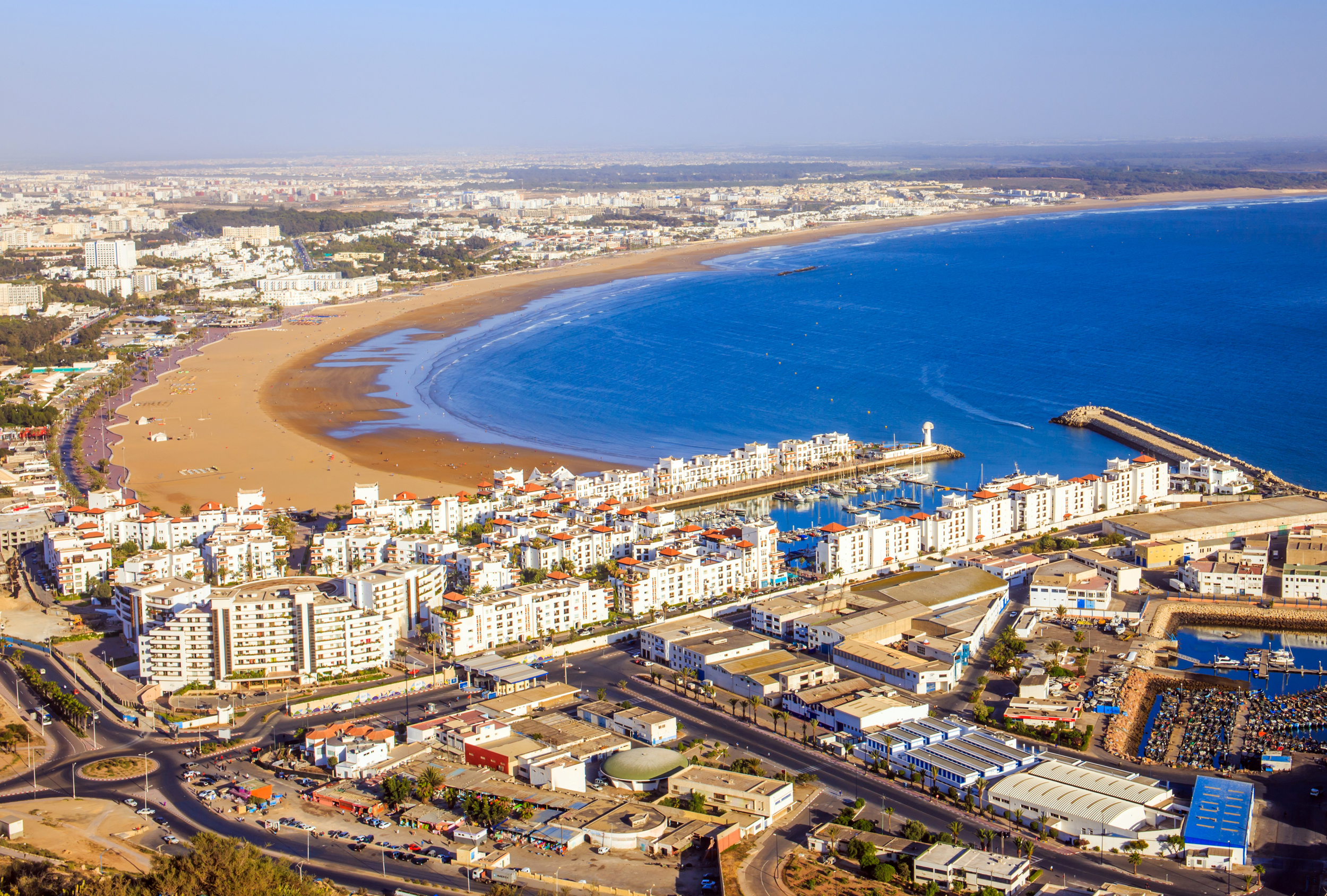 birds eye view of the beach at Agadir