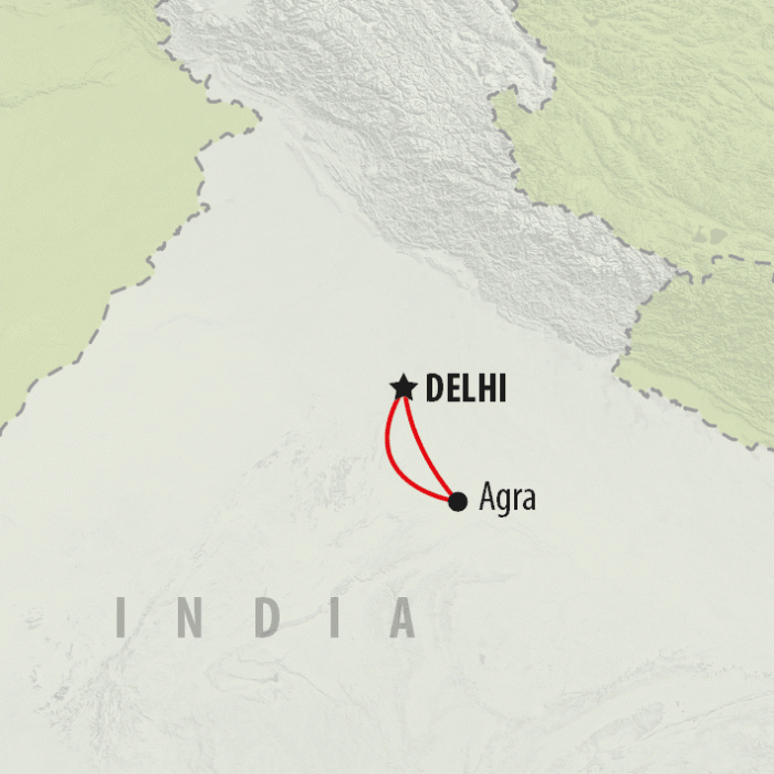 tourhub | On The Go Tours | Agra & The Taj Mahal - 3 days | Tour Map