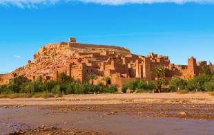 Ait Benhaddou with river bed - Morocco Tours - On The Go Tours