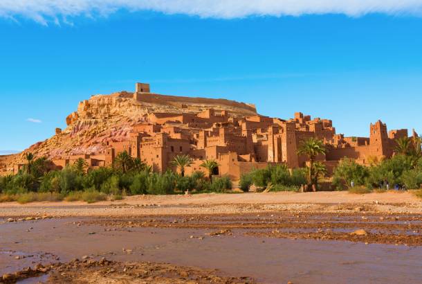 Ait Benhaddou with river bed - Morocco Tours - On The Go Tours