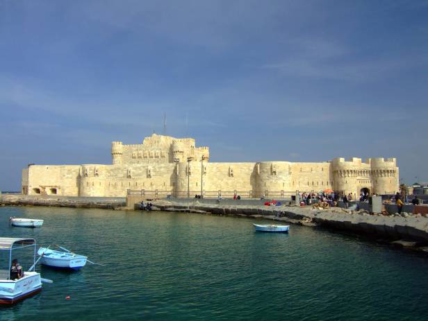 The white fortress of Qaitbay in Alexandria