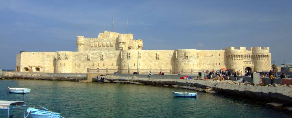 The white fortress of Qaitbay in Alexandria