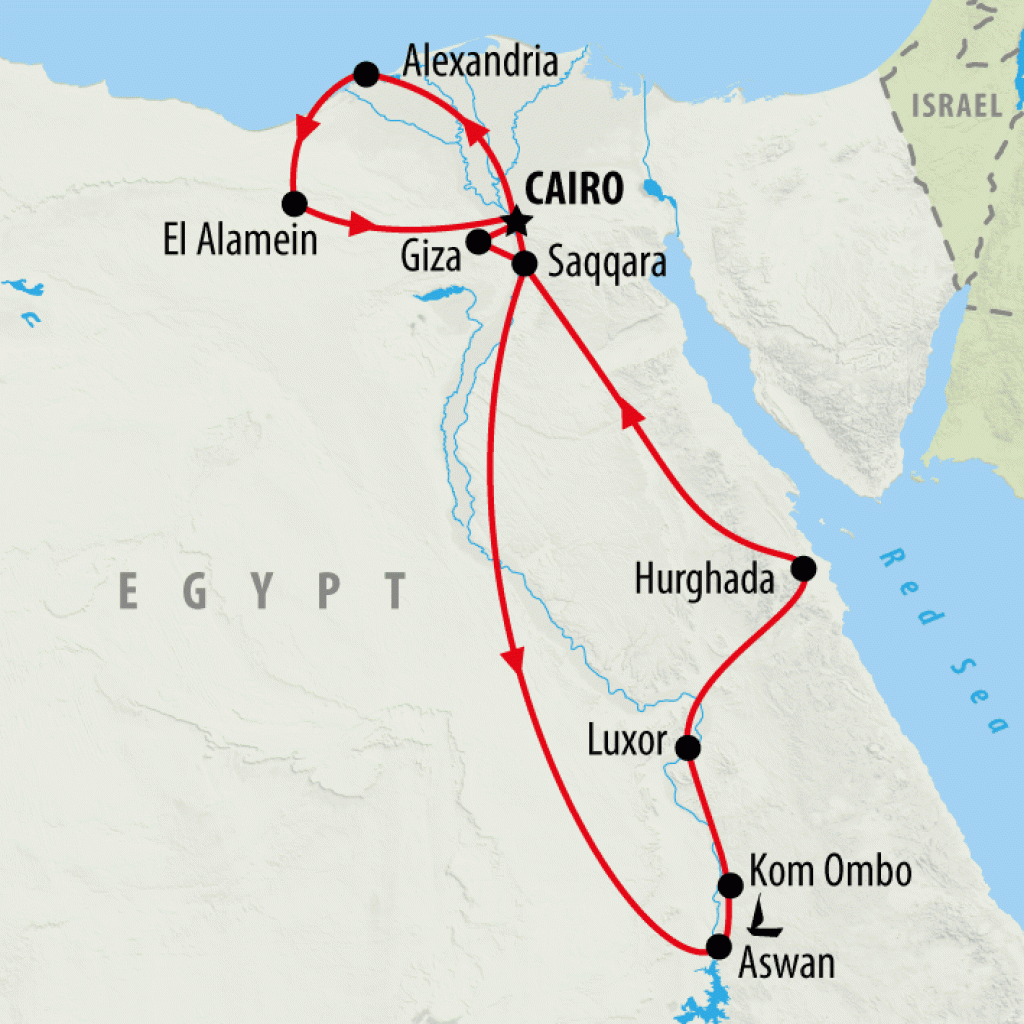 Alexandria, Ancient Egypt & Red Sea - 16 days map