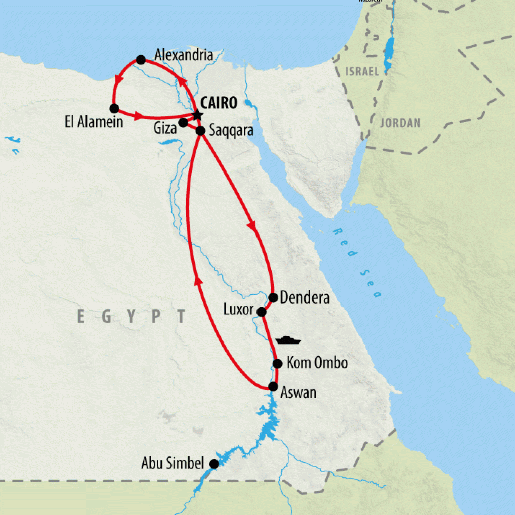 Alexandria, Classical Egypt & Nile Cruise - 14 Days map