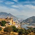 A-sunny-blue-sky-day-at-the-Amber-Fort-in-Jaipur