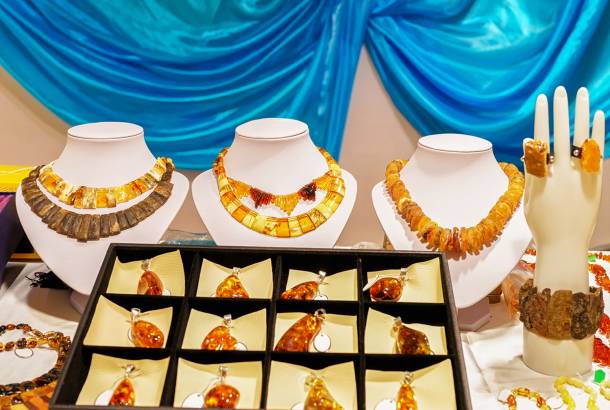 Amber products for sale in Lithuania