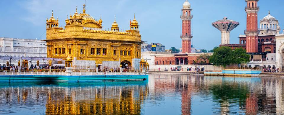 View of Amritsar from across the water
