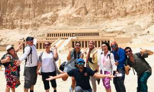An On The Go Tours group at the Temple of Hatshepsut in Luxor - Egypt