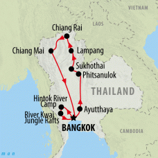 Ancient Thailand & River Kwai - 10 days Map