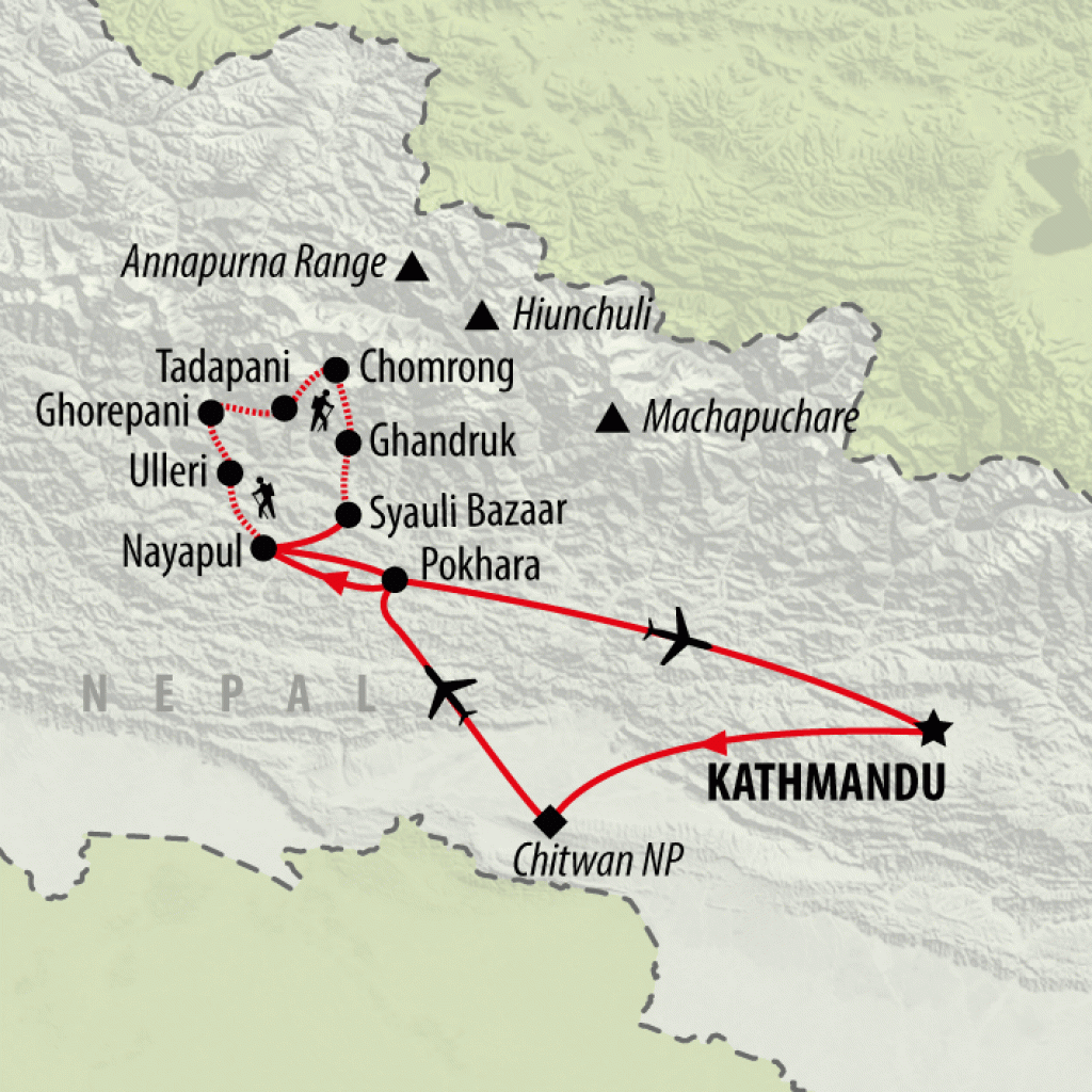 Annapurna Panorama - 13 days map